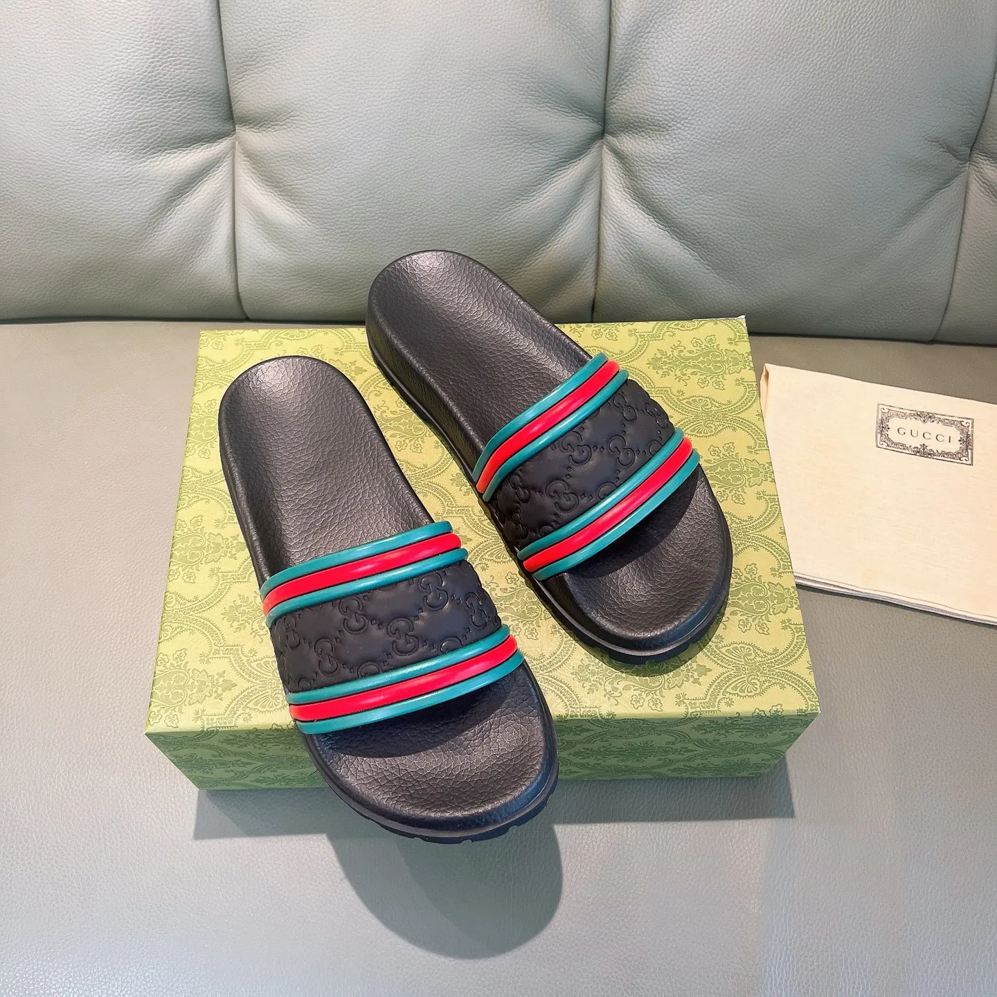 Men's Men's Shoes 130🐮🐮Gucci Gucci Slippers Gucci 2024 latest beach sandals slippers Original molding double G LOGO Original molding consistent Outsole: Men's Men's Shoes u double-layer outsole Size: 35-46